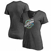 Women Golden State Warriors Fanatics Branded 2018 Western Conference Champions Keyhole Slogan V Neck T-Shirt - Heather Charcoal,baseball caps,new era cap wholesale,wholesale hats